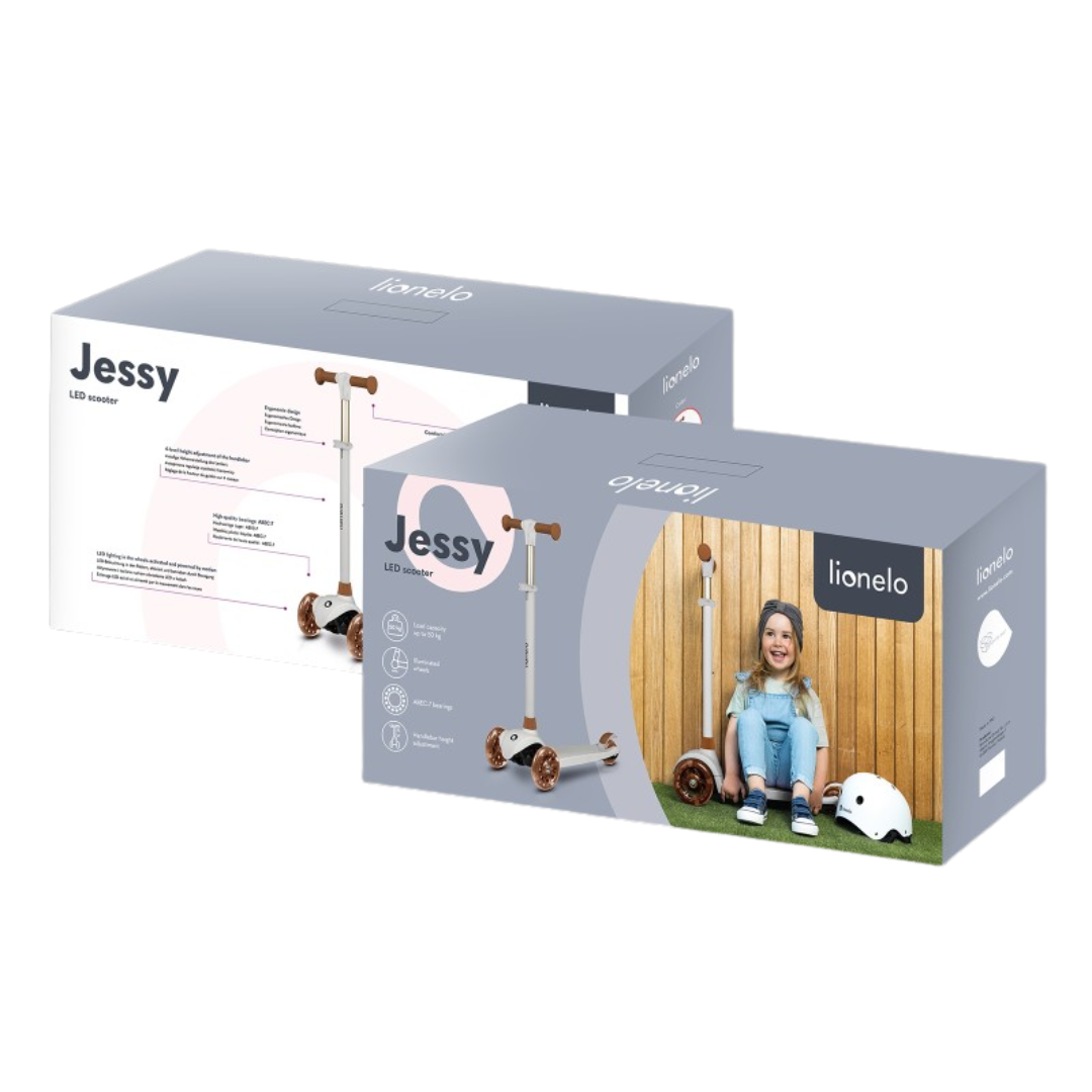 Trotinete 3 rodas Jessy cinza/castanho