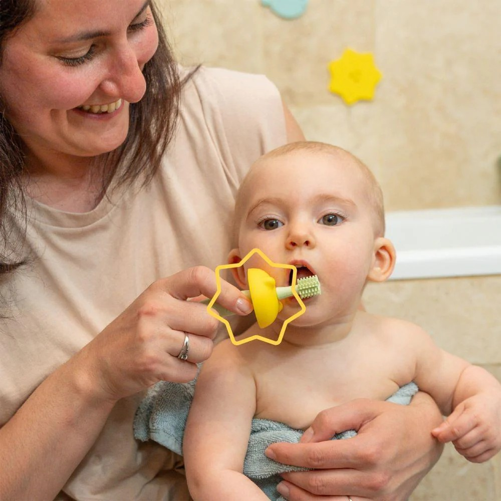 Escova de dentes de aprendizagem em silicone