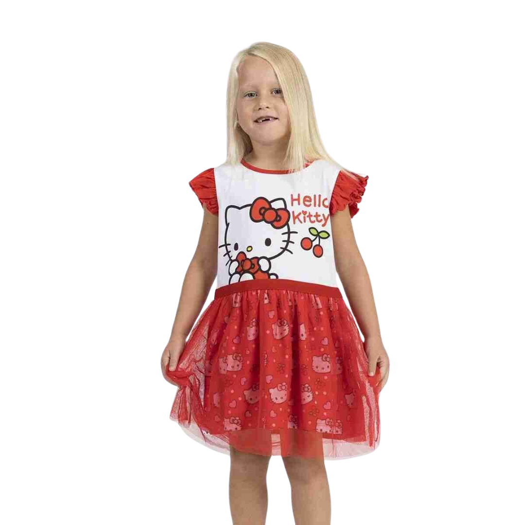 Vestido tule Hello Kitty 3-7 anos
