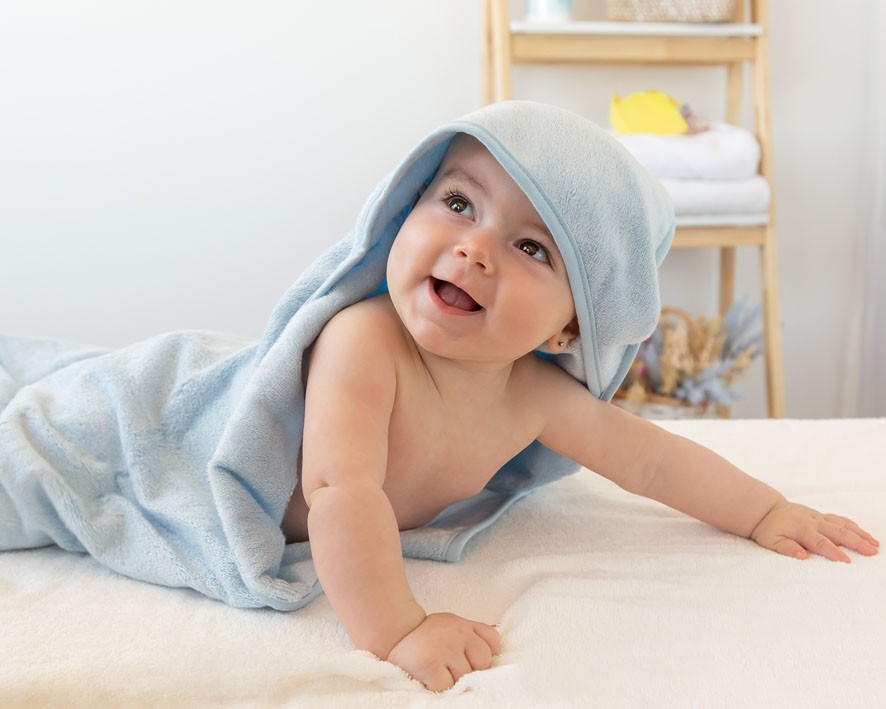 Toalha de banho bambu 100x100cm - azul