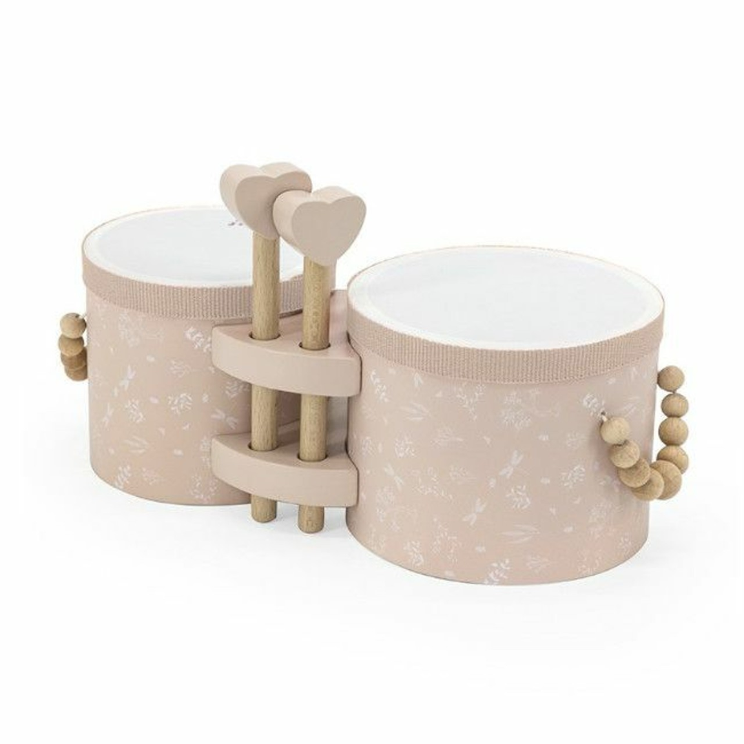 Tambores em madeira - rosa