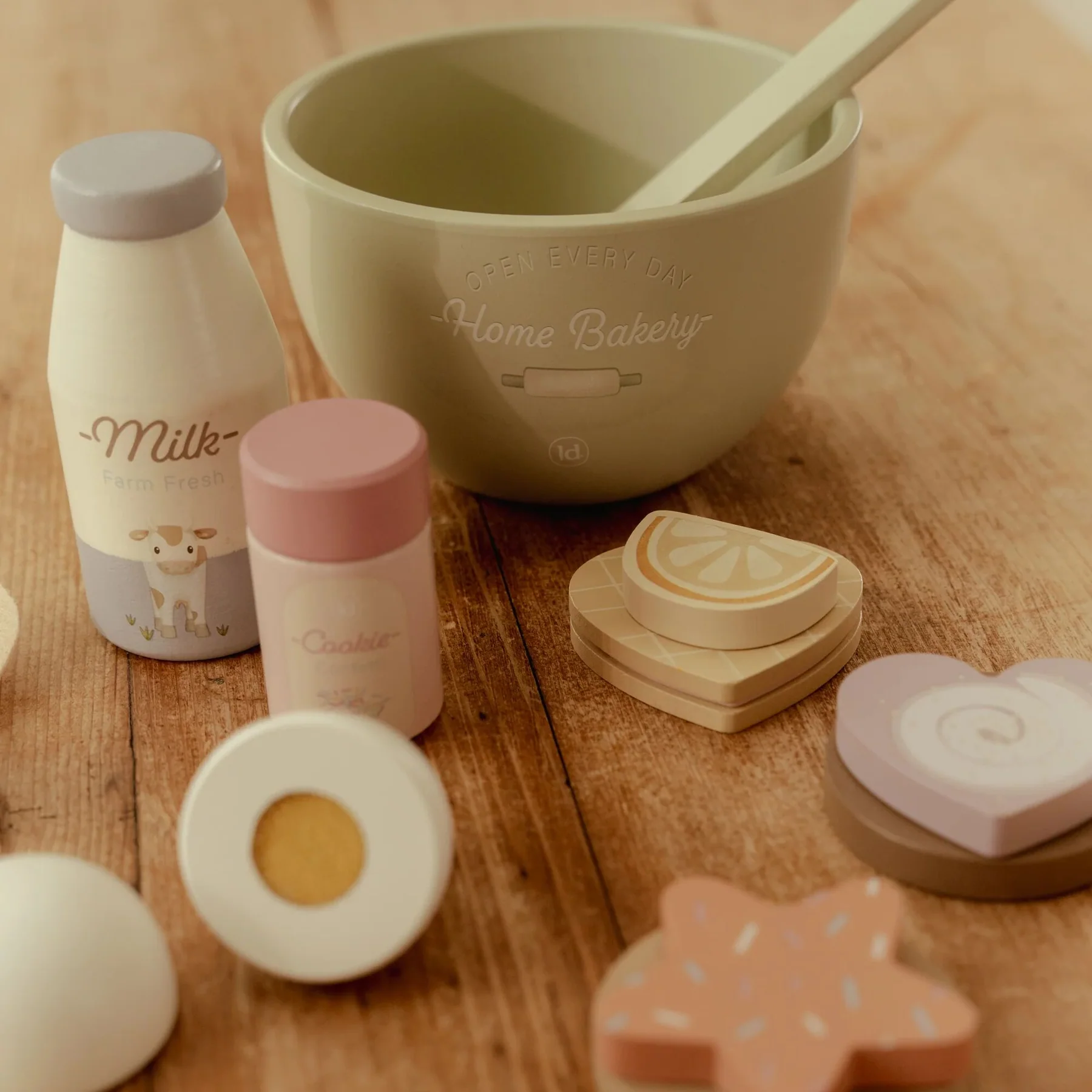 Conjunto de pastelaria em madeira