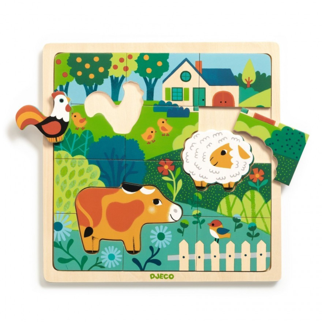 Puzzle Animais da Quinta 12+3 peças