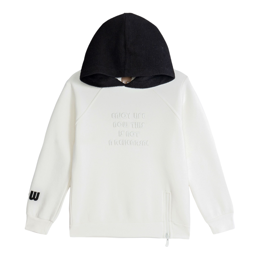 Sweatshirt com capuz Branco / Preto 6-16 anos