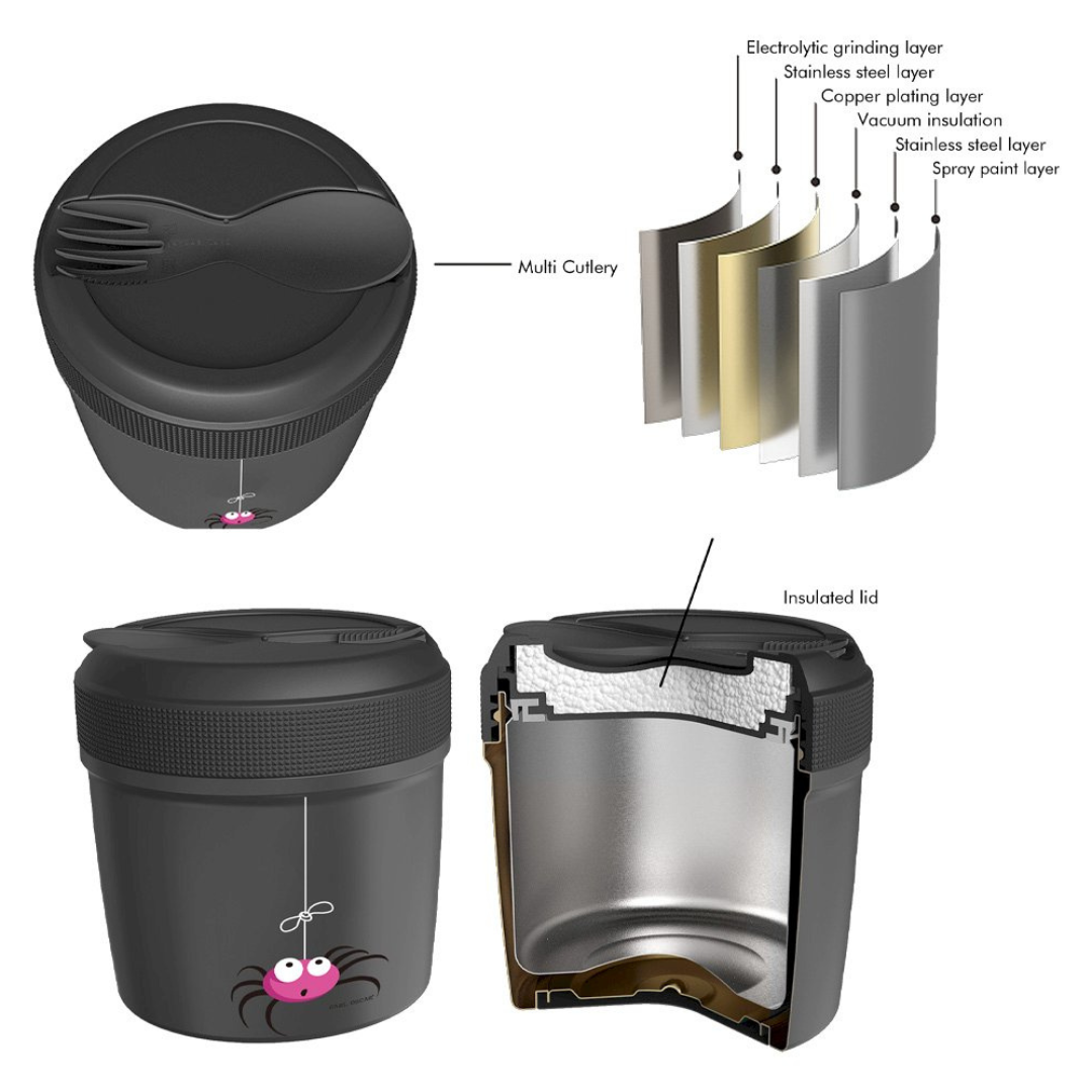 Termo Bento Sólidos 500ml Aranha