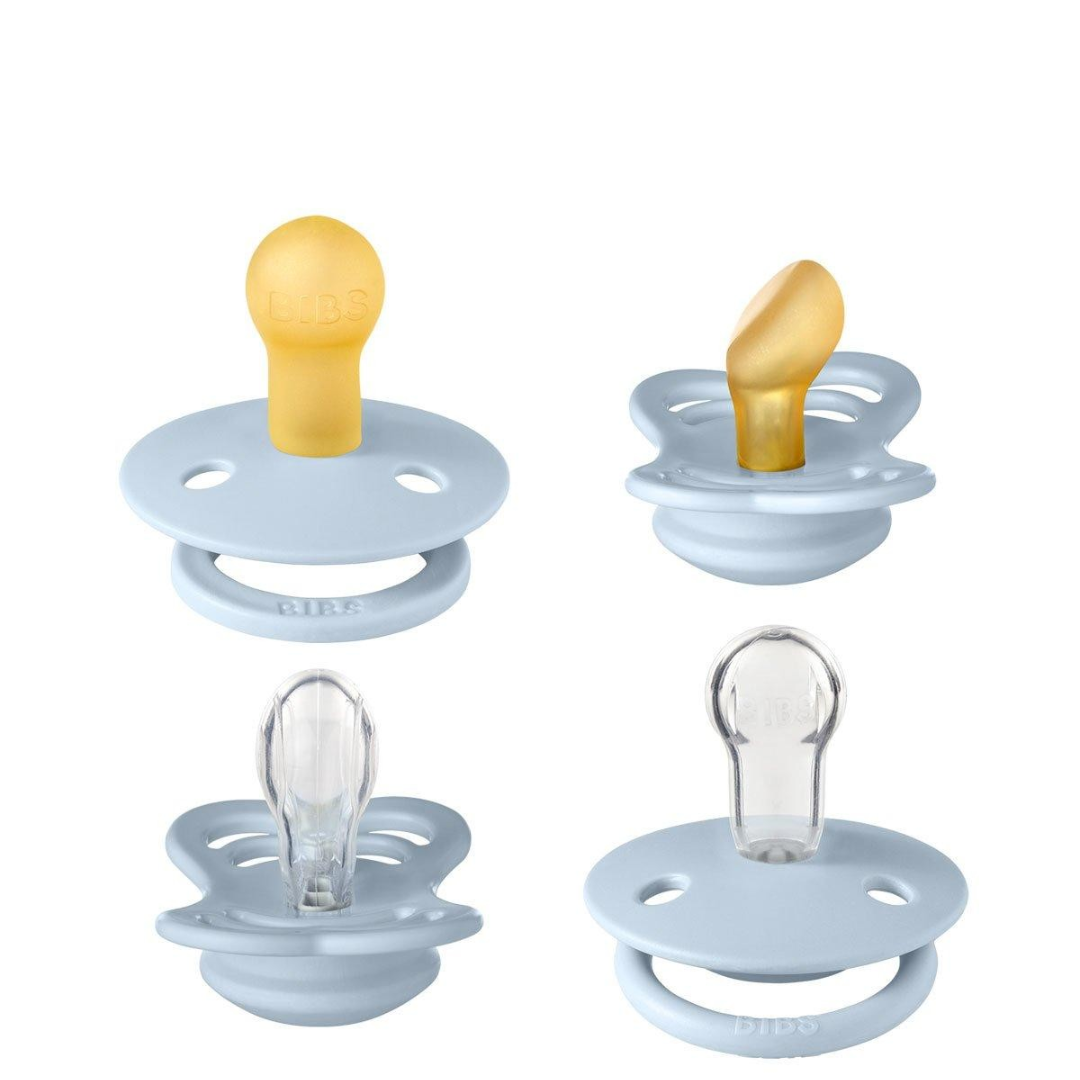 Pack 4 chupetas BIBS Try-it Blue 0-6 meses