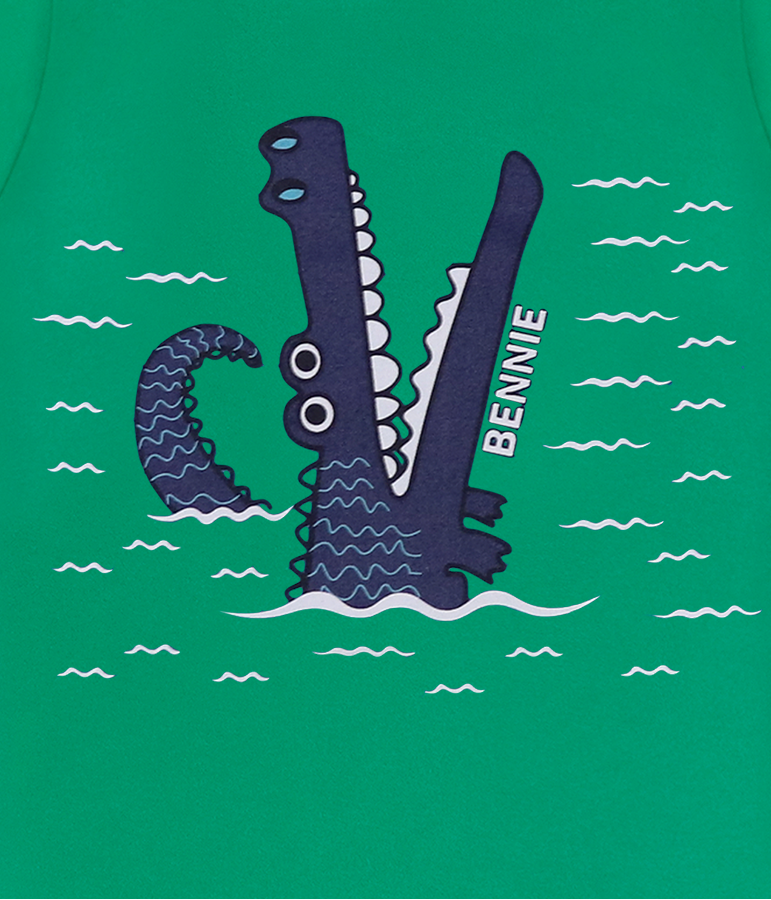 Conjunto T-shirt e calção crocodilo 6-24 meses