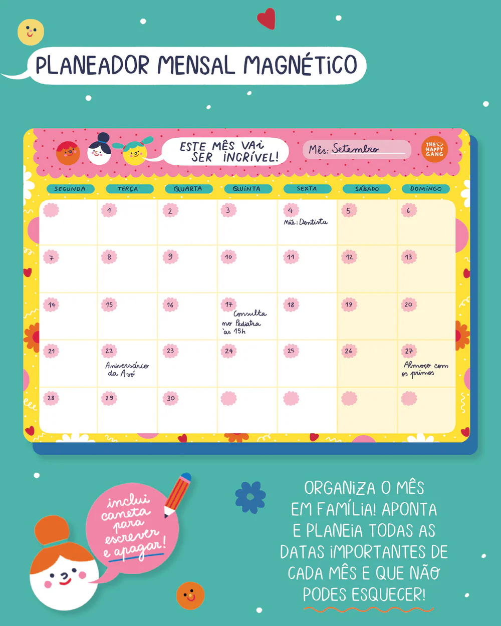 Planeador mensal magnético