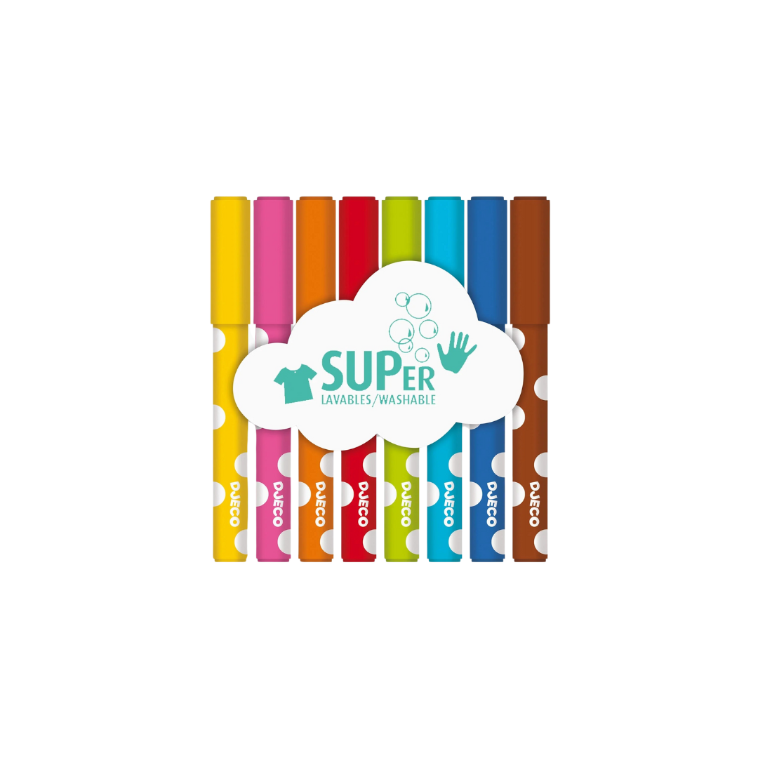 8 Canetas de feltro super laváveis