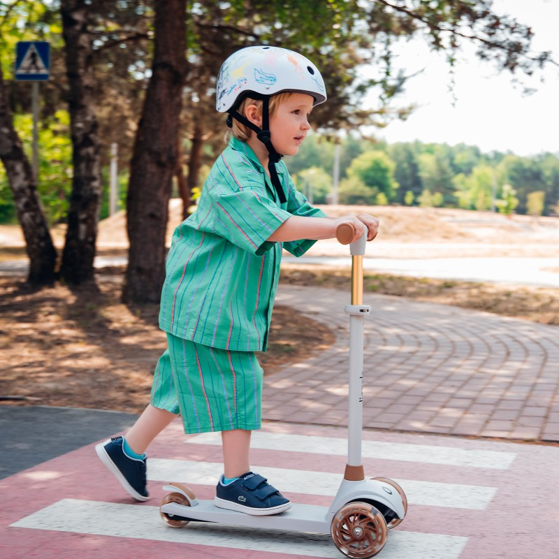 Trotinete 3 rodas Jessy cinza/castanho