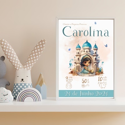 Quadro "Dados de Nascimento" Princesas da Disney