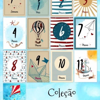 Cartões do bebé Milestone "Vintage Boy" Cartões do bebé Milestone "Vintage Boy"