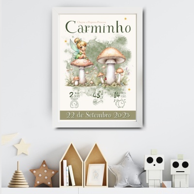 Quadro "Dados de Nascimento" Tinkerbell