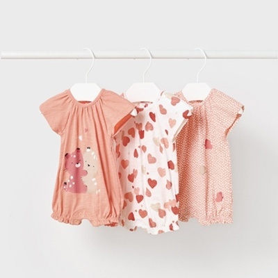 Conjunto 3 babygrows Apricot