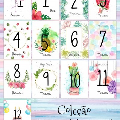 Cartões do bebé Milestone "Tropical Summer"