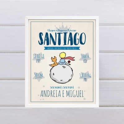 Quadro "Dados de Nascimento" O Pequeno Príncipe