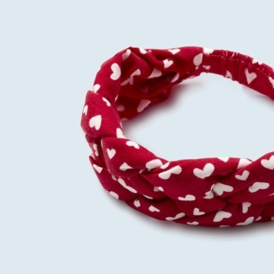 Vestido com Bandolete em algodão sustentável Vermelho