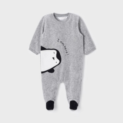 Conjunto 2 Babygrows Veludo Pinguin