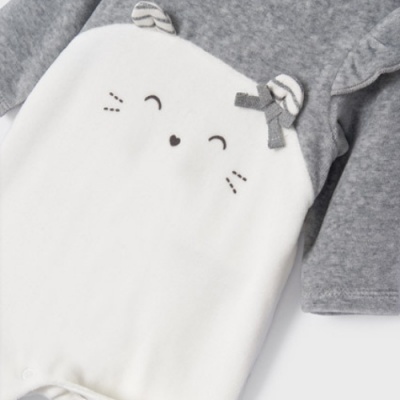 Babygrow Bebé Veludo Kitty
