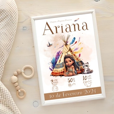 Quadro "Dados de Nascimento" Princesas da Disney