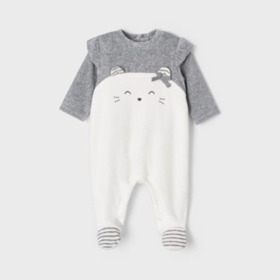 Babygrow Bebé Veludo Kitty