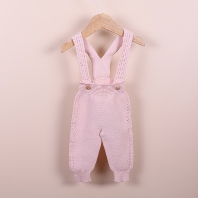 Calças com alças tricotadas em algodão orgânico | ORGANIC BABY