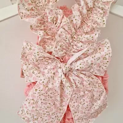 Fato de banho de favos rosa