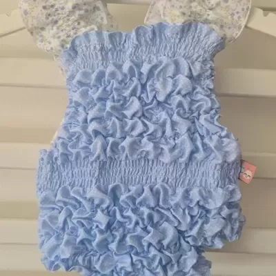 Fato de banho de favos flores azuis