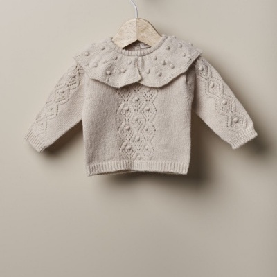 Camisola tricotada em lã merino e caxemira