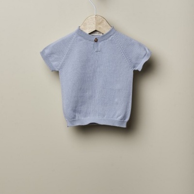 Camisola de manga curta tricotada em algodão | LITTLE LOVE