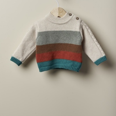 Camisola de manga comprida com abertura de botões de côco | LOVING WINTER