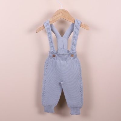 Calças com alças tricotadas em algodão orgânico | ORGANIC BABY