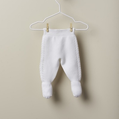 Calças com pé tricotadas em algodão orgânico | ORGANIC BABY