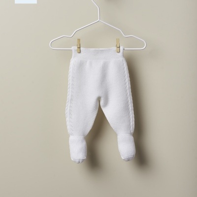 Calças com pé tricotadas em algodão orgânico | ORGANIC BABY