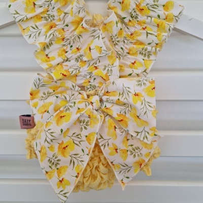 Fato de banho de favos amarelo