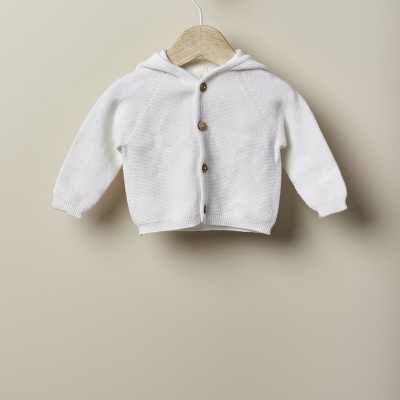 Casaco com capuz tricotado em algodão orgânico | ORGANIC BABY