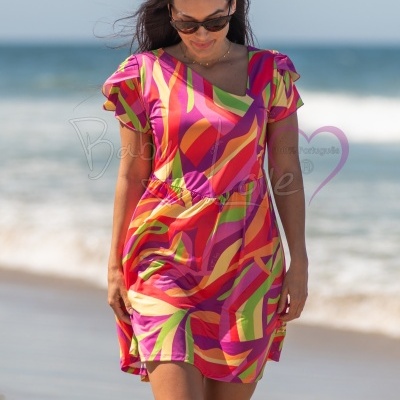 VESTIDO CURTO DECOTE ASSIMÉTRICO