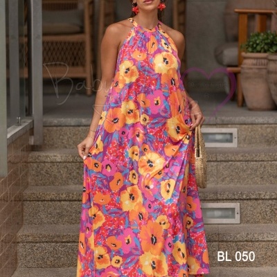 VESTIDO COMPRIDO PADRÃO FLORAL