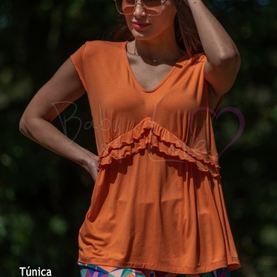 TÚNICA ALGODÃO COM FOLHO