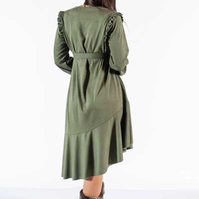 VESTIDO ASSIMÉTRICO EM MALHA SUEDE