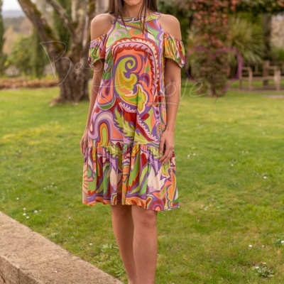 VESTIDO CURTO SEM OMBRO