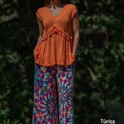 TÚNICA ALGODÃO COM FOLHO