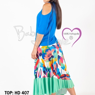 SAIA ASSIMÉTRICA PADRÃO FLORAL