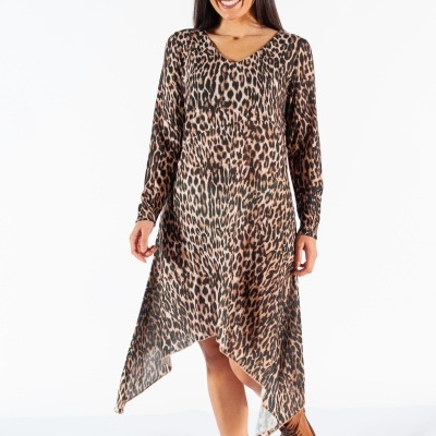 VESTIDO DE PONTAS ANIMAL PRINT
