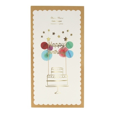 Topo de bolo Happy Birthday