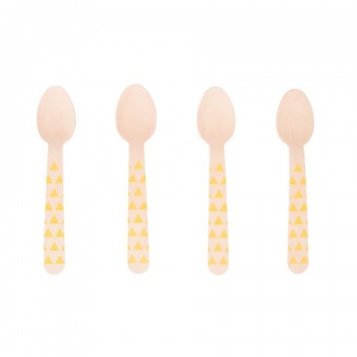 Colheres de madeira triângulo amarelos