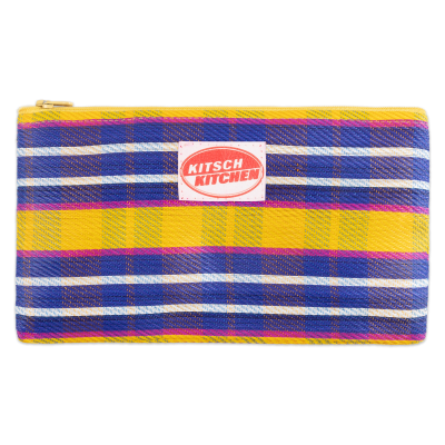 Bolsa riscas azul e amarela