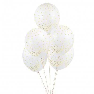 Balões com estrelinhas douradas