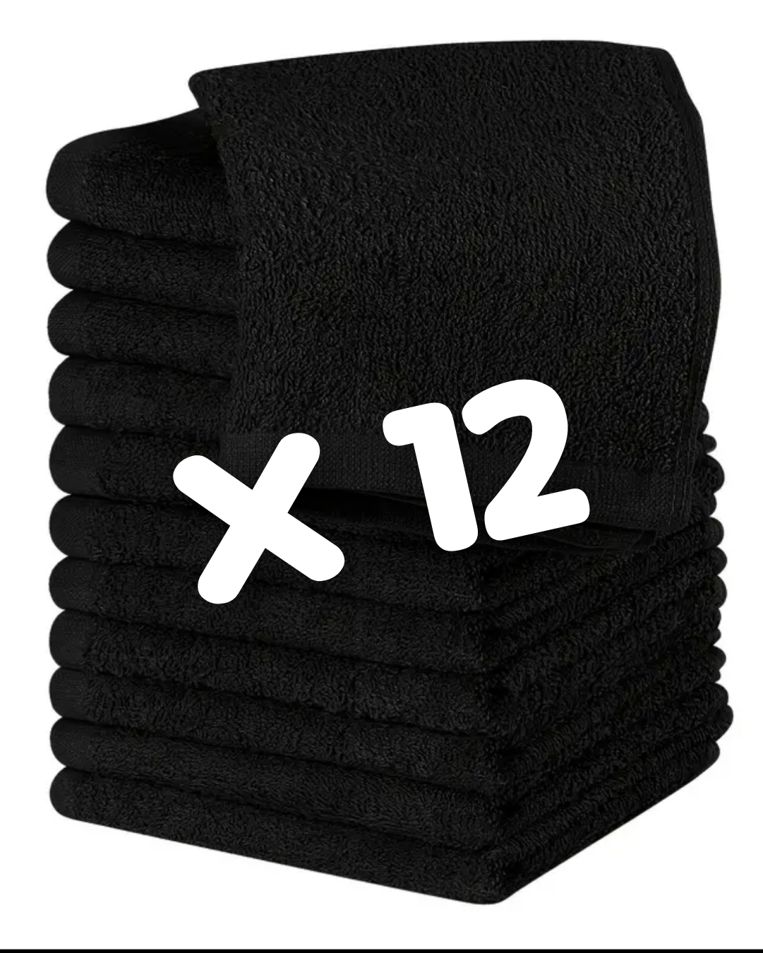 EUROSTIL PACK 12 TOALHAS 100% ALGODAO NEGRA 50X90 CM  380GRS  02901/50