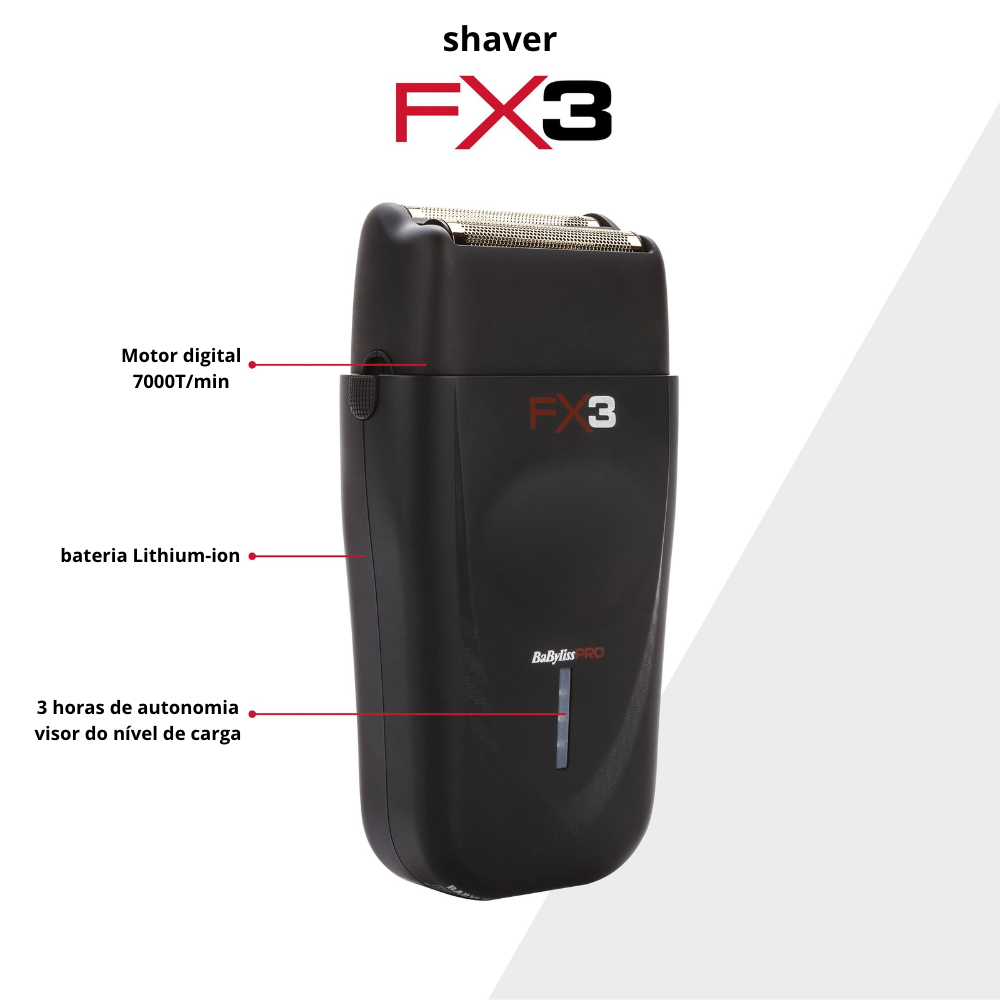 BABYLISS BARBEADOR PRO FX3 X3 SHAVER BLACK FXX3SBE BABYLISS BARBEADOR PRO FX3 X3 SHAVER BLACK FXX3SBE